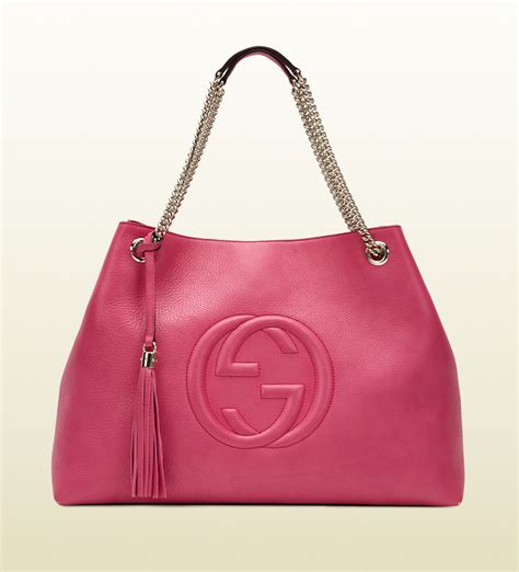 gucci pink leather handbag|gucci shoulder bag black handbags.